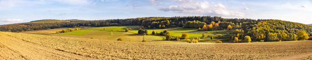 istock Beautiful panorama from meadows and forest 1540945245