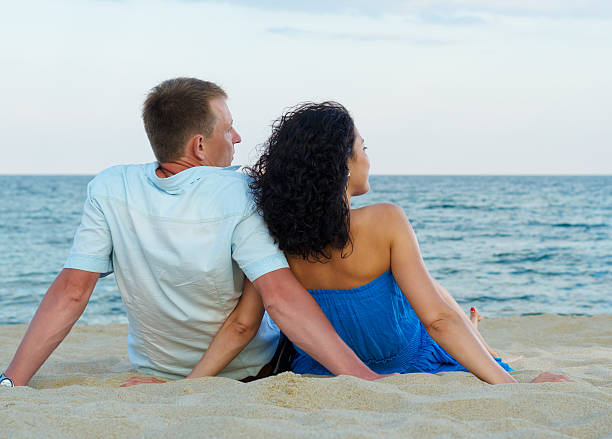 istock Romantic couple on the beach 154096216