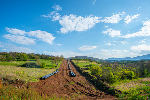 Construction of Gas Pipeline  in the mountain area of Eastern Serbia
