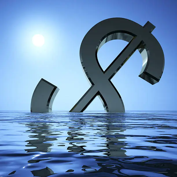 Photo of Dollar Sinking In The Sea Showing Depression Recession And Econo