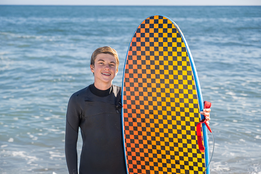 Californian Surfer Kid at the famous Tressles surf spot.