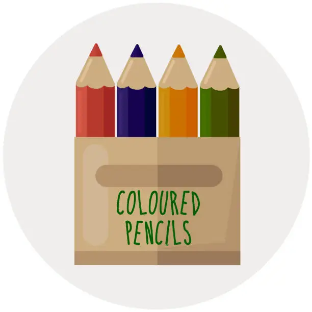 Vector illustration of Coloured pencils icon clipart avatar logotype isolated vector illustration