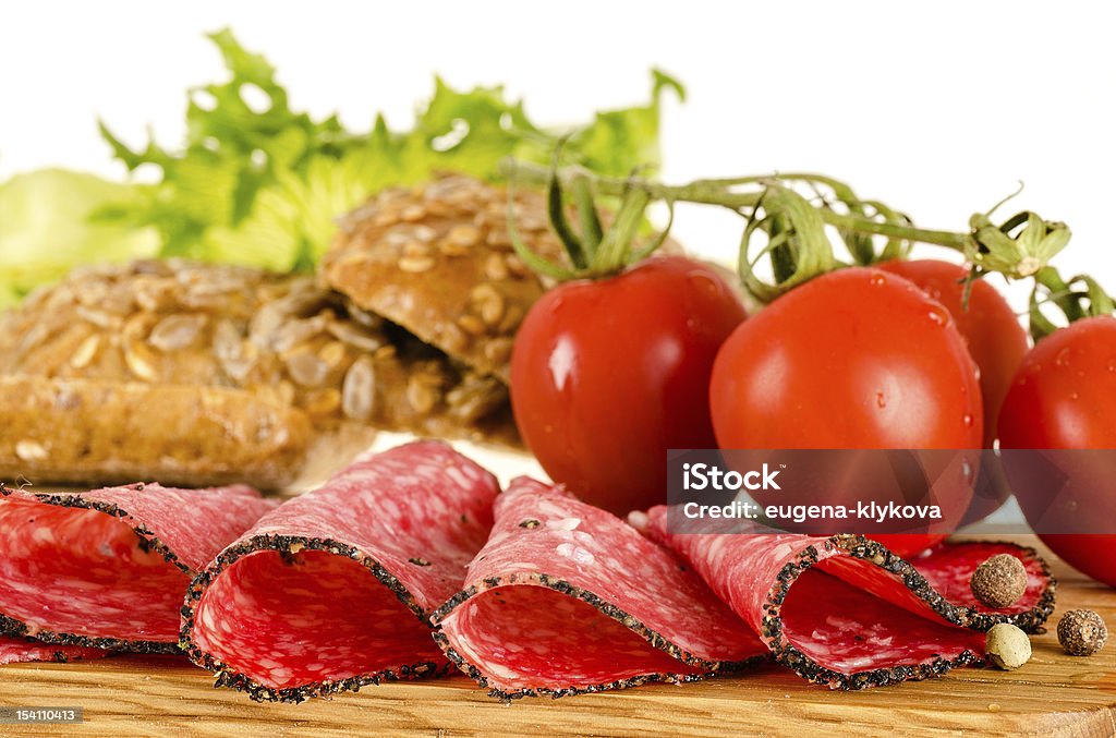 Salami sandwich Zutaten - Lizenzfrei Ausgedörrt Stock-Foto