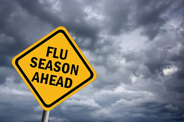 Illustration of flu season ahead sign