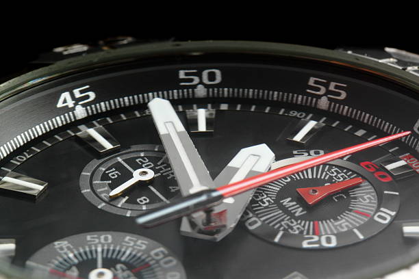 Close-up of the hands of a man's wristwatch