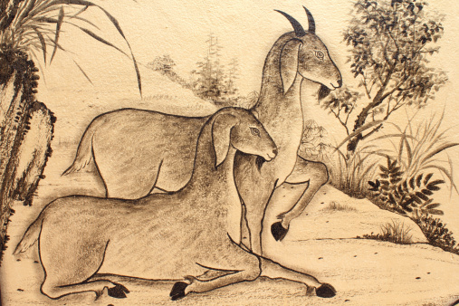 Ganesha illustration. Induism religion - elephant god, Indian traditional culture