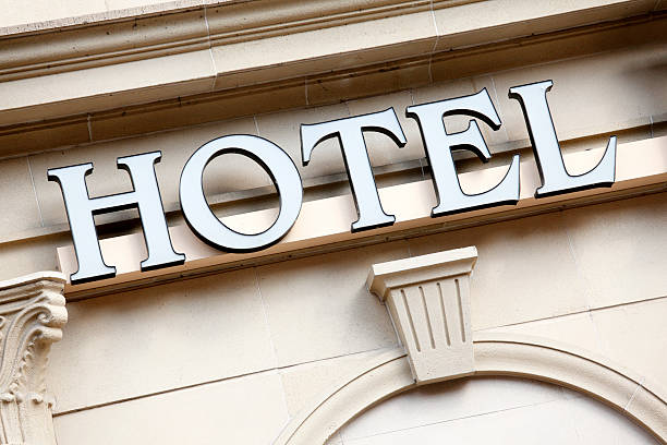 istock Hotel entrance sign 154126933