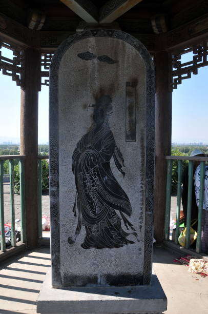 Hohhot, Innner Mongolia- June 30, 2012: Hohhot is the capital of Inner Mongolia Autonomy Region. There is a Zhaojun Museum and Tomb in Hohhot. It was built to commemorate a great woman named Wang Zhaojun, who was one of the four most beautiful ladies in ancient China, and who sacrificed herself for the unity of China by marrying Chanyu, the Khan (King) of Xiong-Nu, which was Han Dynasty's arch-enemy. Here is the portrait of Zhaojun in Zhaojun- Museum.