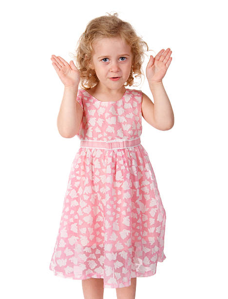 istock Little girl shows a face from the hands 154134207