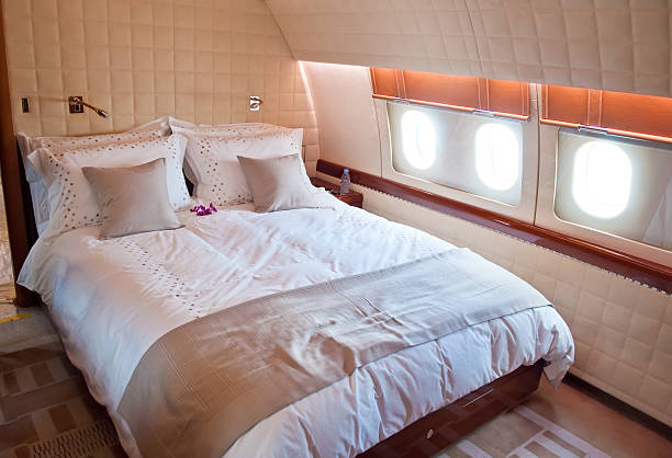 istock Double bed inside of a business jet 154135918