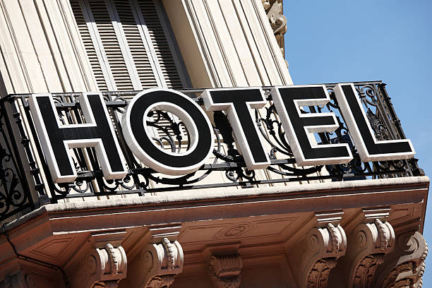 istock Hotel entrance sign in Paris 154138888