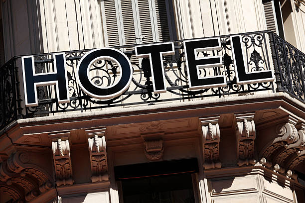istock Hotel entrance sign in Paris 154138890