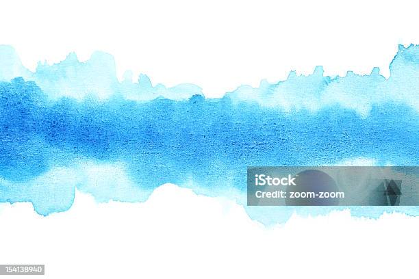 Blaue Aquarell Brush Strokes Stockfoto und mehr Bilder von Aquarell - Aquarell, Blau, Pinselstrich-Optik