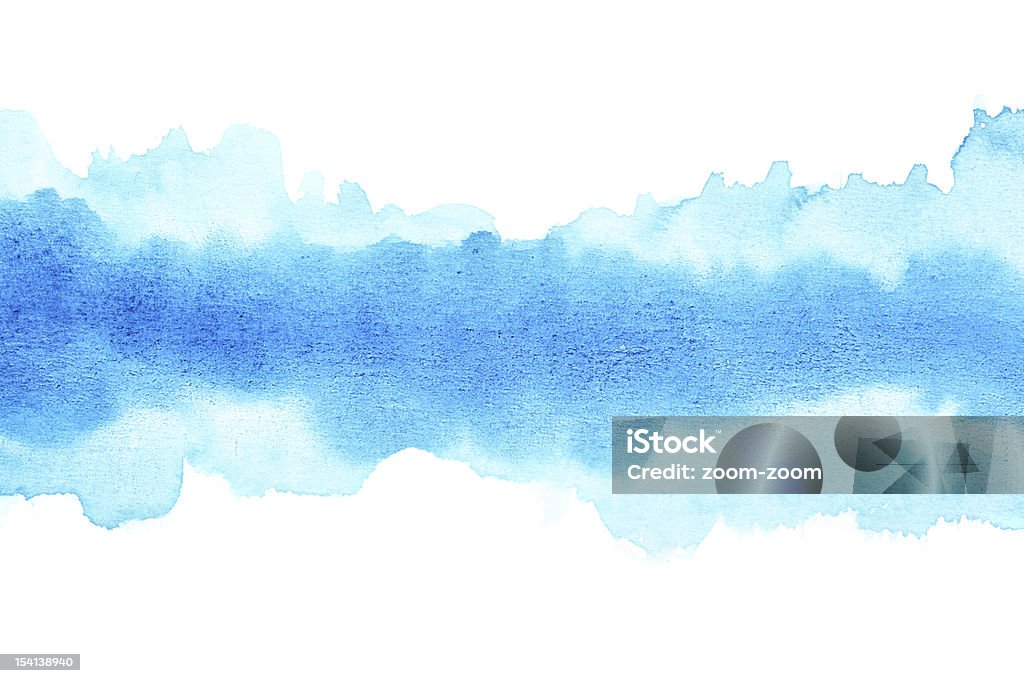 Голубая акварель мазков кисти - Стоковые фото Акварельна�я живопись роялти-фри