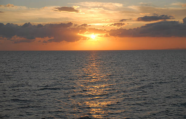 istock Beautiful sunset over the Aegean sea 154140598