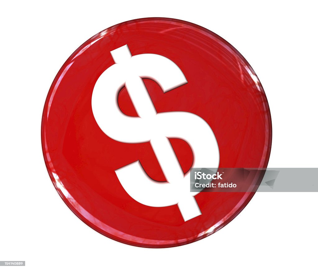 Dollar Dollar Badge Isolated on White Brooch Stock Photo