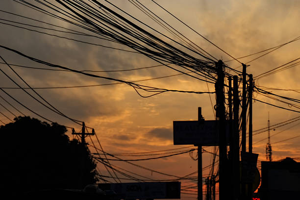 A view of the beautiful evening sky in the city of Yogyakarta, Indonesia