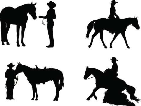 A sampler containing vector illustrations of equestrian sport disciplines: Showmanship, Halter, Western Pleasure and Reining. Both .ai and .eps vectors included.