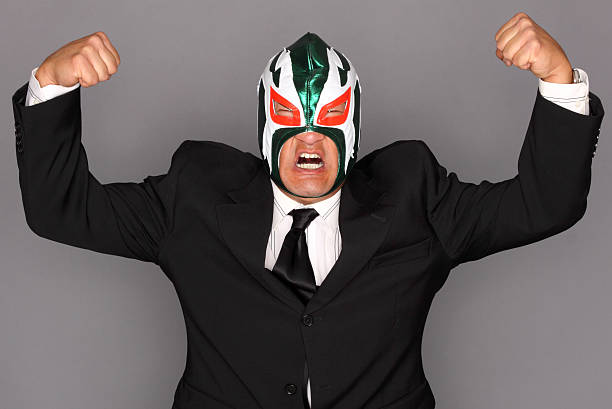 istock Man in suit and mask 154147415