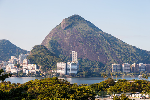 View of the rodrigo de freitas lagoon in Rio de Janeiro Brazil.
