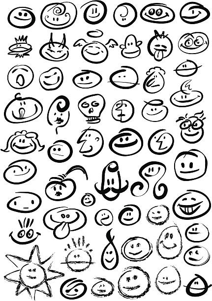 Bекторная иллюстрация Мазок кистью Smileys