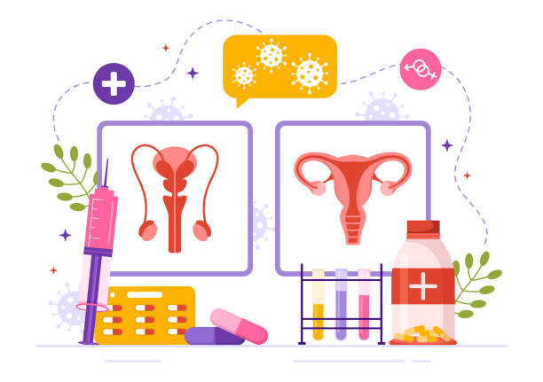istock Venereologist Vector Illustration of Diagnostic for Dermatology Disease, Sexually Transmitted and Infection in Flat Cartoon Hand Drawn Templates 1541517508