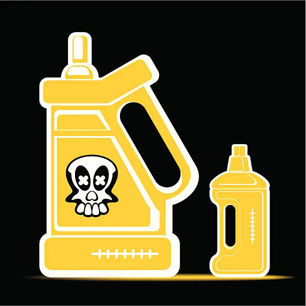 Vector illustration of bottles on a black background