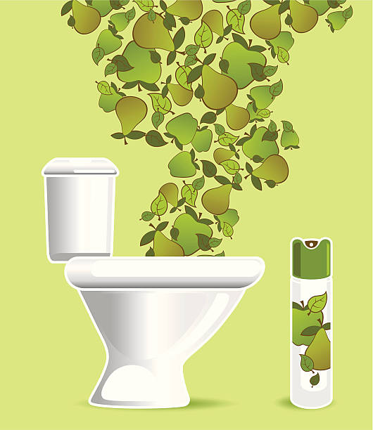 toaleta i apple odświeżacz powietrza - toilet public restroom air freshener cleaning stock illustrations