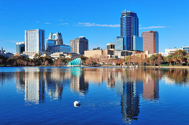 istock A panoramic view over the water with the Orlando skyline  154153903