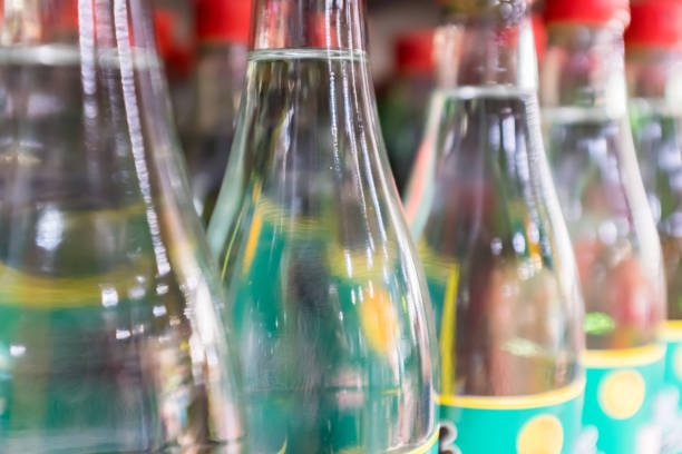 istock Cheap Chinese Samshu(Baijiu, Erguotou, wine) on supermarket shelves. 1541563711