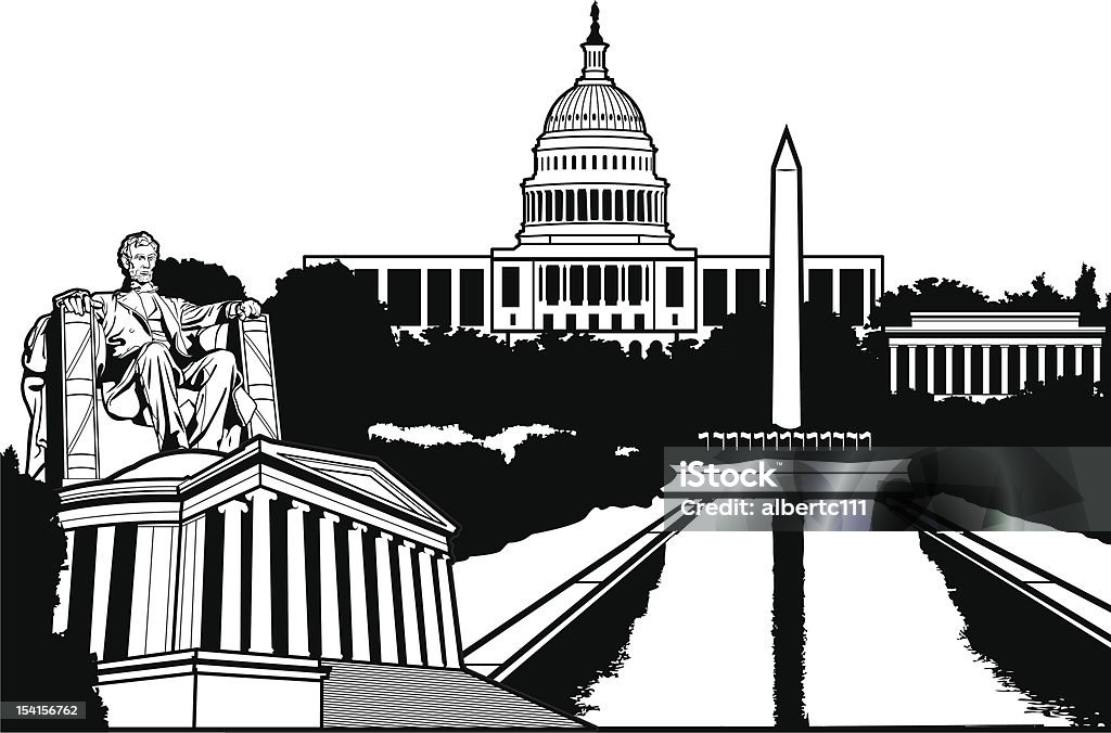 DC Super Scape - Vetor de Abraham Lincoln royalty-free