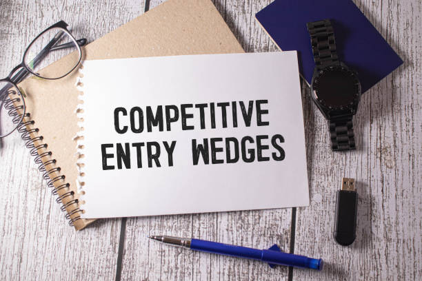 istock golden key. text Competitive Entry Wedges on black business card 1541580561