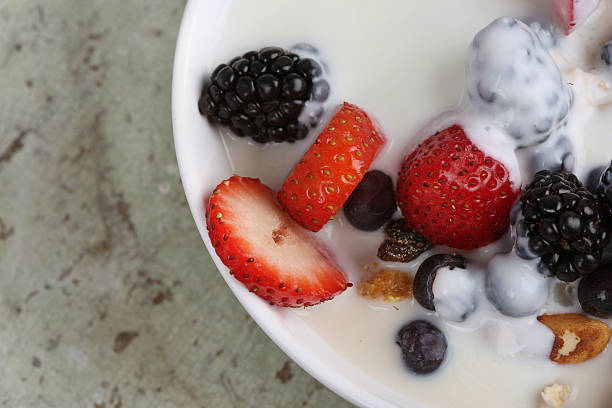 istock Healthy yogurt, berries and cereal for breakfast 154159228
