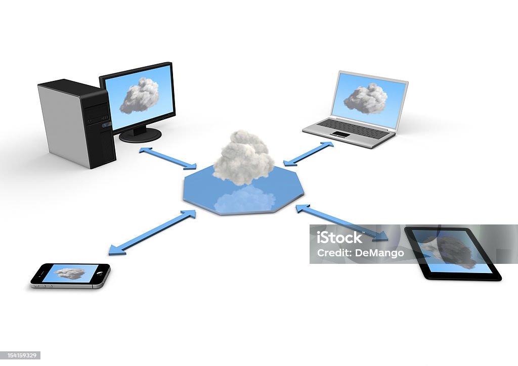 Conceito de computação em nuvem - Foto de stock de Computador royalty-free