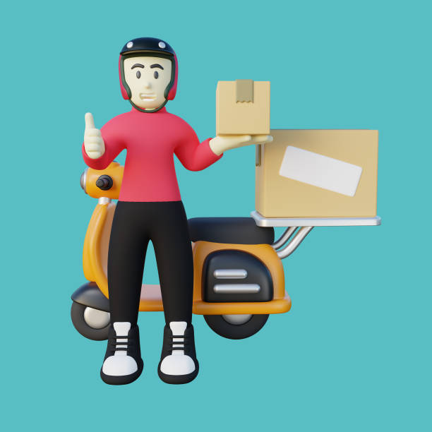 istock Male Delivery Courier Giving Thumbs Up 3d Illustration 1541594835