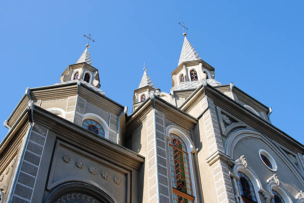 Church against the blue sky stock photo