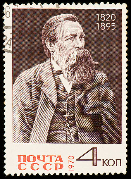 Soviet postage stamp from 1970 with Friedrich Engels Soviet postage stamp from 1970 with Friedrich Engels friedrich engels stock pictures, royalty-free photos & images