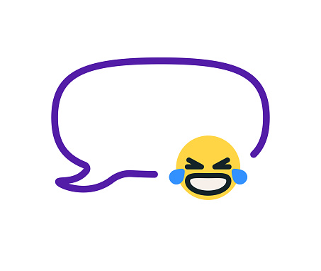 Vector illustration of a cute emoticon reaction on a speech bubble or online chat bubble. Cut out design elements on a transparent background on the vector file.