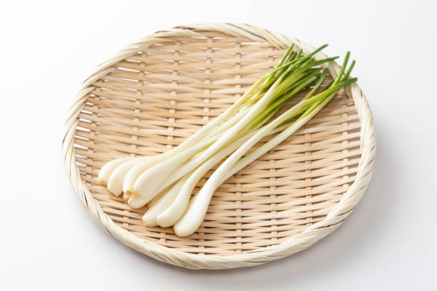 istock Japanese shallots on a white background. 1541699565