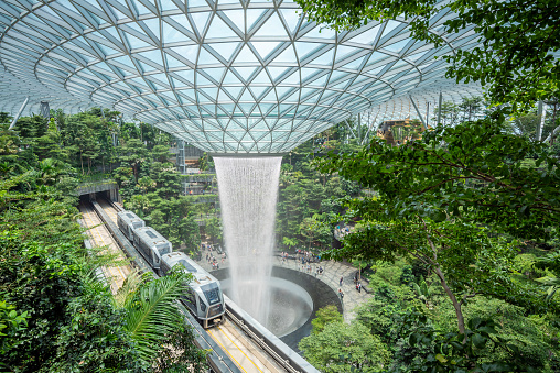 Singapore,2 September : 
Changi Airport, apart from being a world-class aviation hub in Singapore, is also an impressive tourist destination in its own right, The Rain Vortex at Jewel Changi Airport