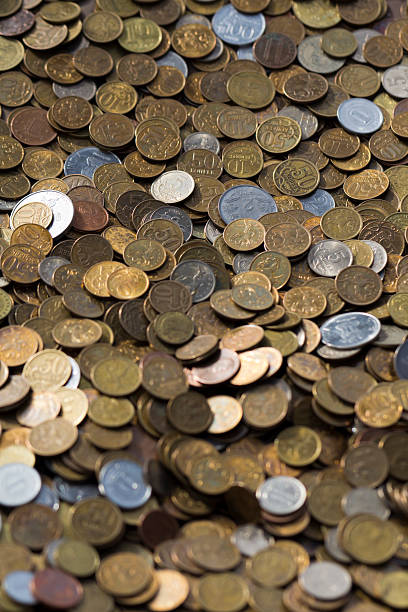 istock Vertical Composition of Russian Kopeck Coins 154176190