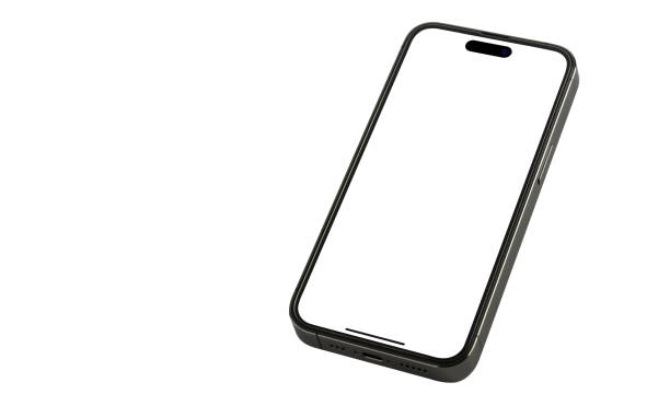 istock Mockup smartphone Template on Transparent Background , Mock up isolate screen phone pro for Infographic web site design app advertise 1541816992