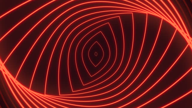 Pulse trace neon red lines in vertigo on black gradient