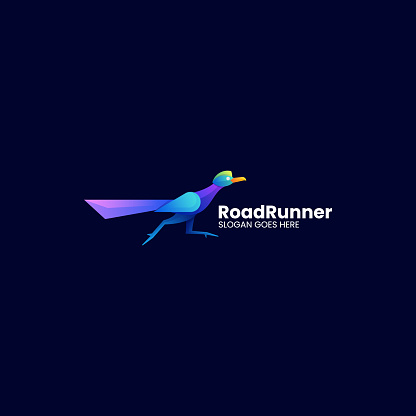 Vector Illustration Road Runner Gradient Colorful Style