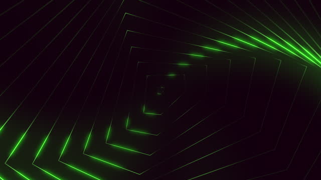 Pulse trace neon green lines in helix on black gradient
