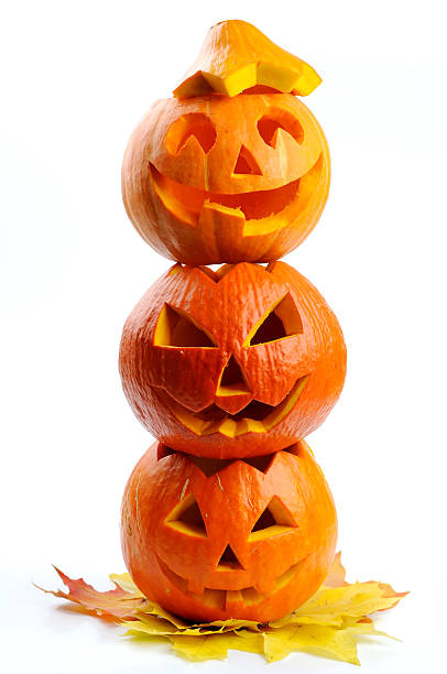 istock Scary halloween pumpkins Jack O Lanterns 154186028