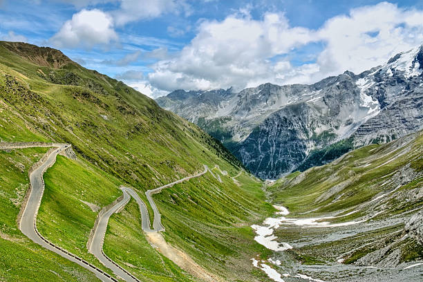 istock Serpentine road in Alps 154186064