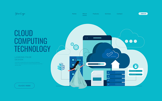 Cloud storage sharing technology vector isometric illustrations.