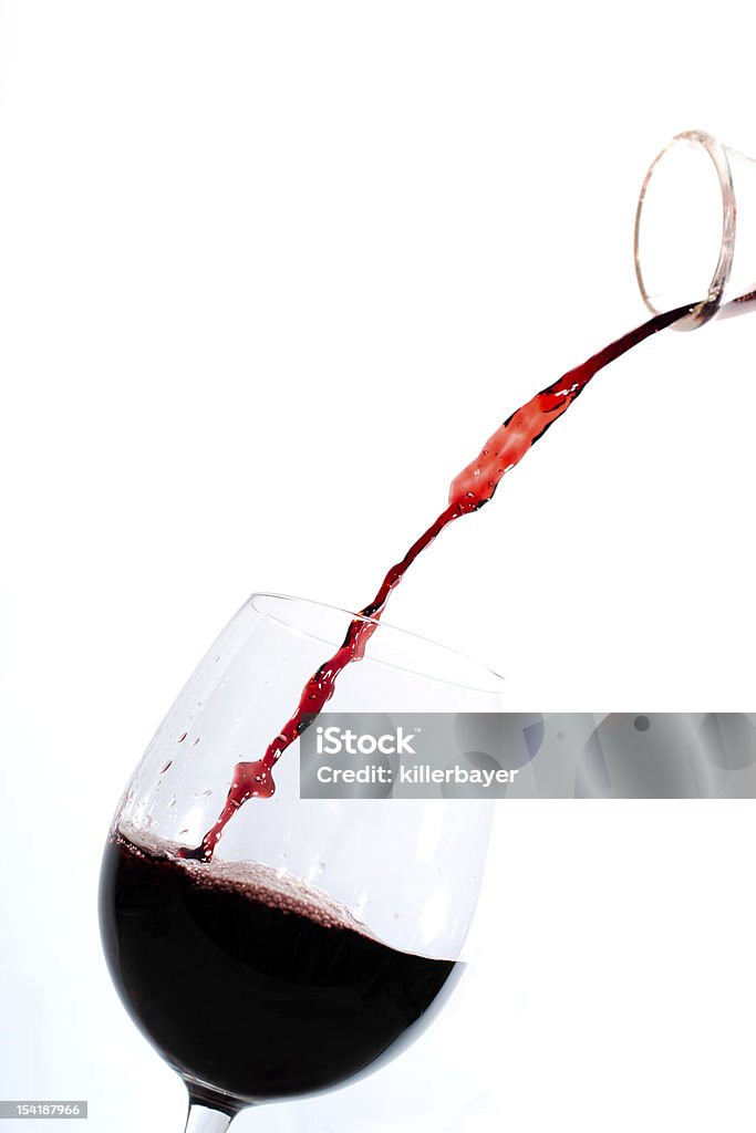 Vinho Tinto em um vidro Verter - Royalty-free Bebida Foto de stock