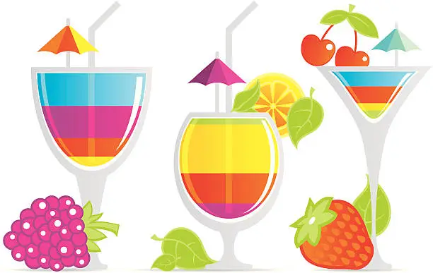 Vector illustration of cocktails and drinks